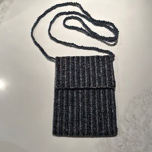 NWOT blues and grays beaded purse